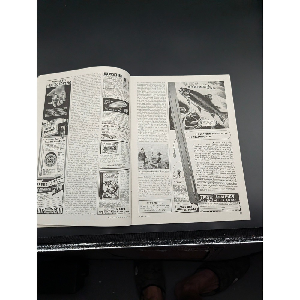 Vintage Hunting And Fishing‎ Magazine May 1939 Fishing Canoe Painted Cover - Picture 15 of 16